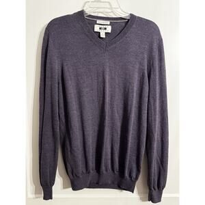 Joseph Abboud Sweater Sz L Extra Fine Merino Wool Light Purple Casual Office